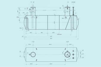 Чертеж Емкость подземная ЕП-40, ЕПП-40