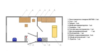 Чертеж Вагон-дом медпункт 6000х2500 мм